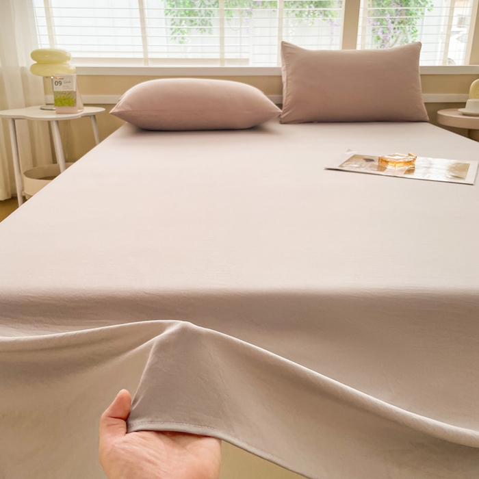 91家纺网 家纺一手货源 找家纺 牛魔王家居 2025新款糯糯棉床单枕套纯色单床单 卡色