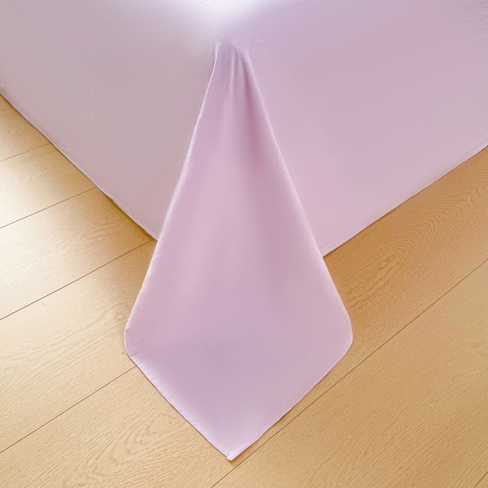 91家纺网 家纺一手货源 找家纺 牛魔王家居 2025新款糯糯棉床单枕套纯色单床单 浅紫