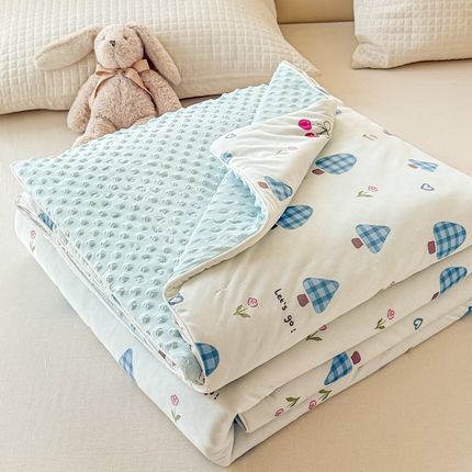 91家纺网 家纺一手货源 找家纺 （总）米可 2025新款A类凉感丝冰豆豆夏凉被