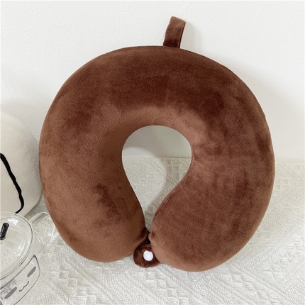 卡奥家纺 2025新款纯U型枕旅行颈椎枕 咖啡32*31*12