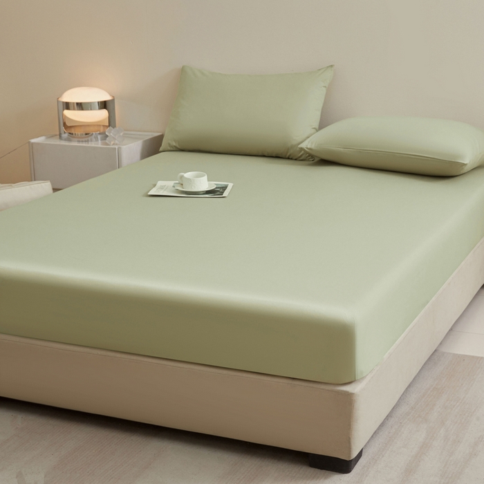 91家纺网 家纺一手货源 找家纺 优眠坊 2025新款全棉13372单床笠 橄榄绿