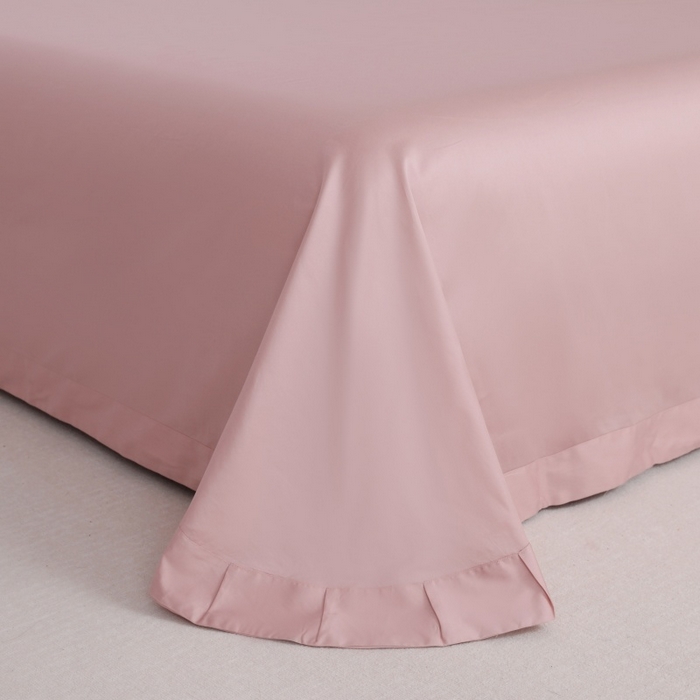 91家纺网 家纺一手货源 找家纺 优姿家纺2025新品高端加密全棉100支绣花宽边四件套 奢侈生活-粉色