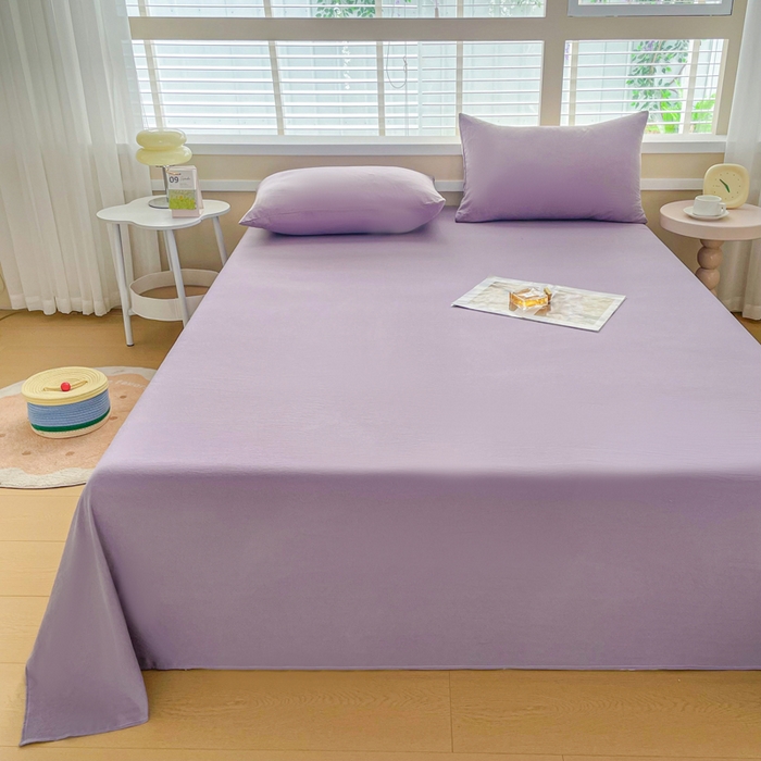 91家纺网 家纺一手货源 找家纺 牛魔王家居 2025新款糯糯棉床单枕套纯色单床单 黛紫