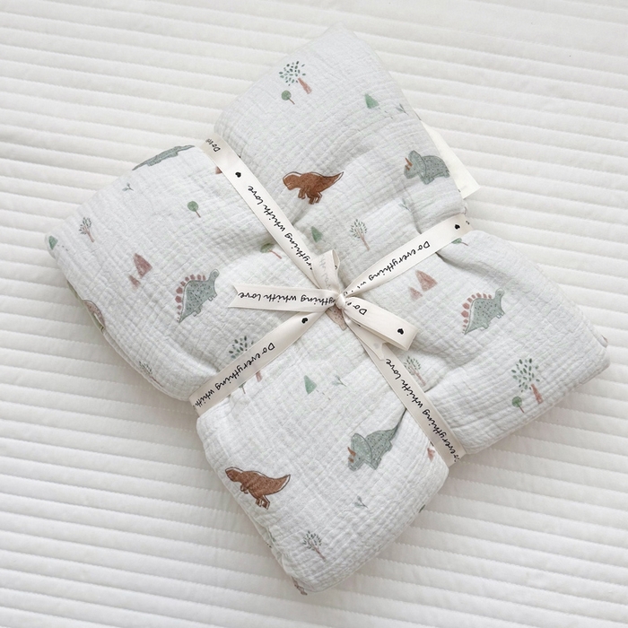 91家纺网 家纺一手货源 找家纺 BOSS 2025新款全棉纯棉皱皱纱儿童盖毯夏被  幼儿园夏被夏凉被空调被