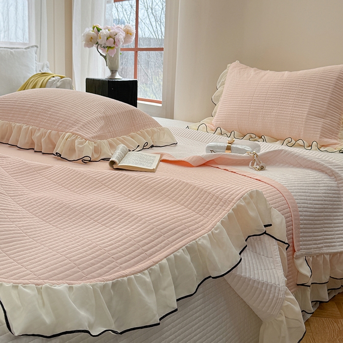 91家纺网 家纺一手货源 找家纺 （总）琳可家居 2025新款雪精灵系列兰精天丝凉感床盖三件套