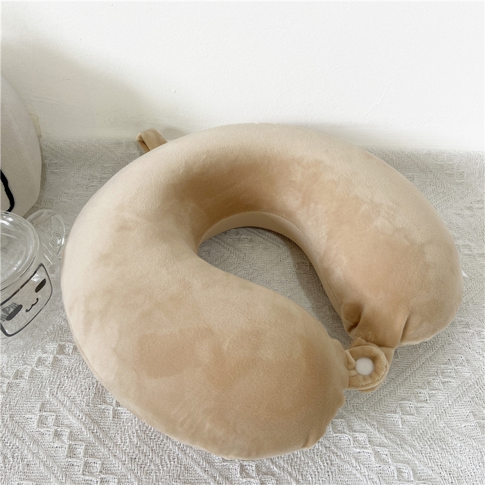 91家纺网 家纺一手货源 找家纺 卡奥家纺 2025新款纯U型枕旅行颈椎枕 浅棕32*31*12