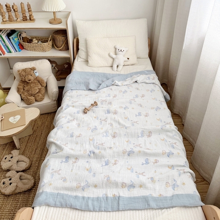 BOSS 2025新款全棉纯棉皱皱纱儿童盖毯夏被  幼儿园夏被夏凉被空调被