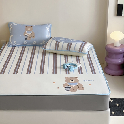 91家纺网 家纺一手货源 找家纺 （总）桃子家居 2025新款A类ins卡通数码印花1200D冰感冰丝凉席系列