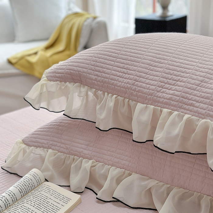 91家纺网 家纺一手货源 找家纺 琳可家居 2025新款雪精灵系列兰精天丝凉感床盖三件套 秋韵紫