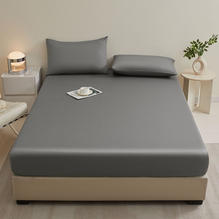 91家纺网 家纺一手货源 找家纺 优眠坊 2025新款全棉13372单床笠 铅灰色