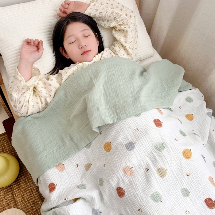 91家纺网 家纺一手货源 找家纺 BOSS 2025新款全棉纯棉皱皱纱儿童盖毯夏被  幼儿园夏被夏凉被空调被