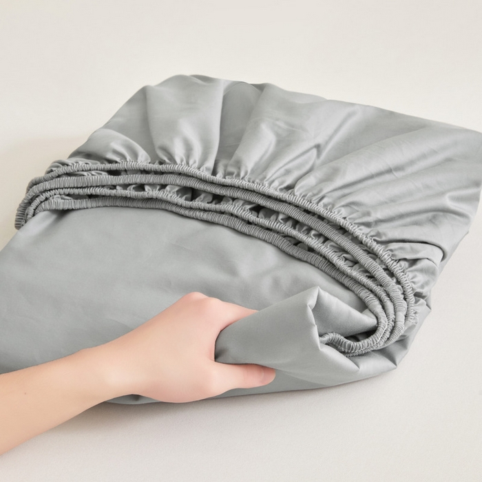 91家纺网 家纺一手货源 找家纺 优眠坊 2025新款全棉13372单床笠 大象灰