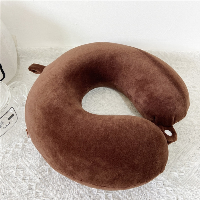 91家纺网 家纺一手货源 找家纺 卡奥家纺 2025新款纯U型枕旅行颈椎枕 咖啡32*31*12