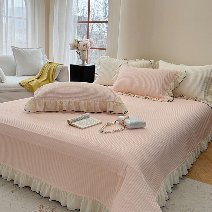 91家纺网 家纺一手货源 找家纺 （总）琳可家居 2025新款雪精灵系列兰精天丝凉感床盖三件套