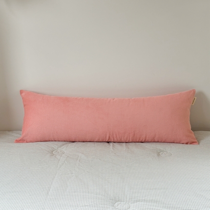 美茉家居 2025新款灯芯绒长枕 橡皮粉