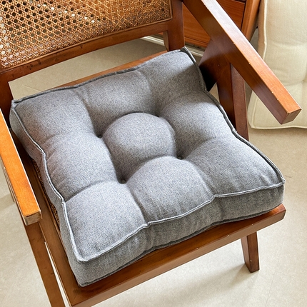 91家纺网 家纺一手货源 找家纺 美茉家居 2025新款棉麻面包坐垫 深灰