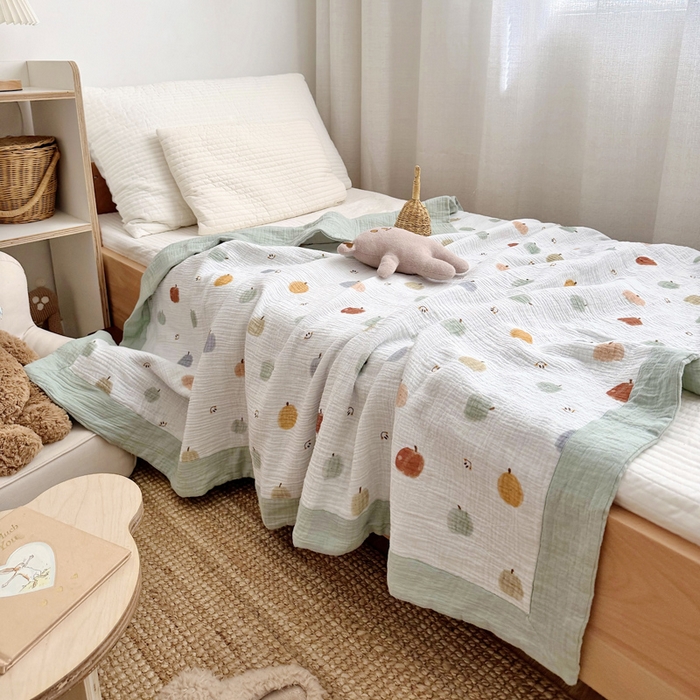 91家纺网 家纺一手货源 找家纺 BOSS 2025新款全棉纯棉皱皱纱儿童盖毯夏被  幼儿园夏被夏凉被空调被