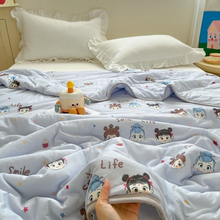 91家纺网 家纺一手货源 找家纺 预言家纺 2024新款A类针织棉夏被