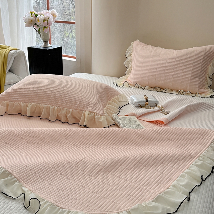 91家纺网 家纺一手货源 找家纺 （总）琳可家居 2025新款雪精灵系列兰精天丝凉感床盖三件套