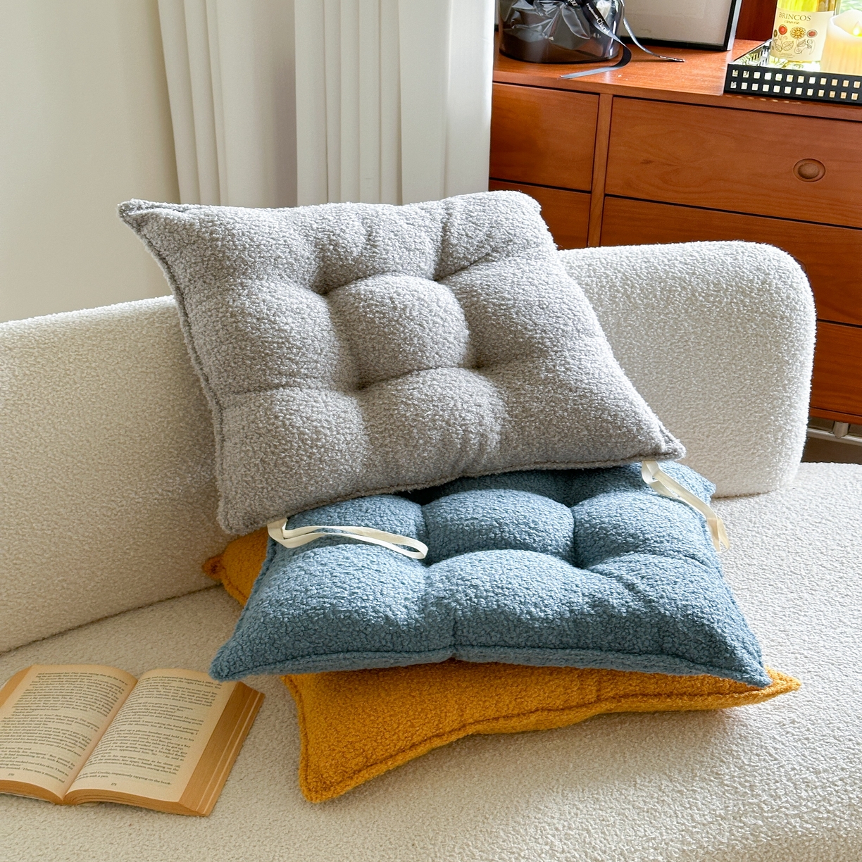 91家纺网 家纺一手货源 找家纺 （总）美茉家居 2025新款泰迪绒方形坐垫