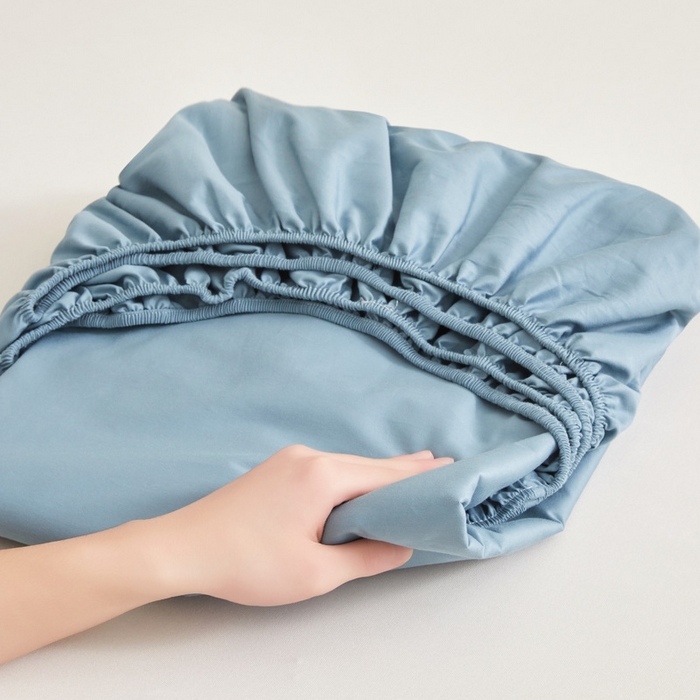 91家纺网 家纺一手货源 找家纺 优眠坊 2025新款全棉13372单床笠 波斯蓝