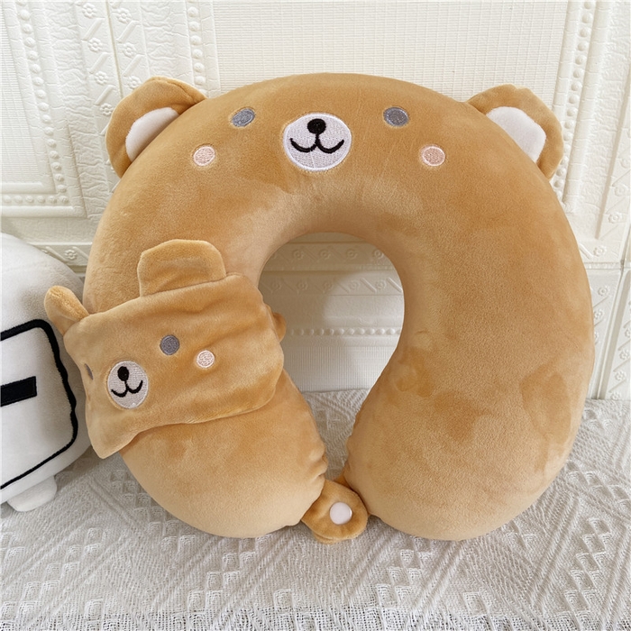 91家纺网 家纺一手货源 找家纺 卡奥家纺 2025新款带眼罩卡通U型枕旅行颈椎枕