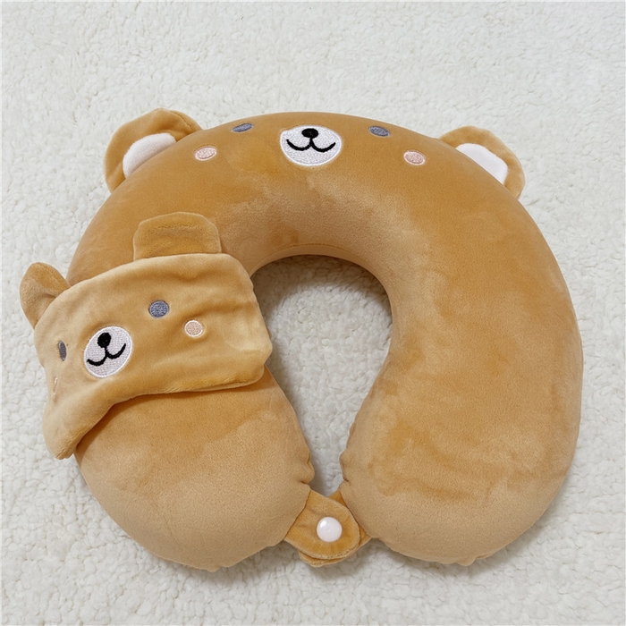 91家纺网 家纺一手货源 找家纺 卡奥家纺 2025新款带眼罩卡通U型枕旅行颈椎枕