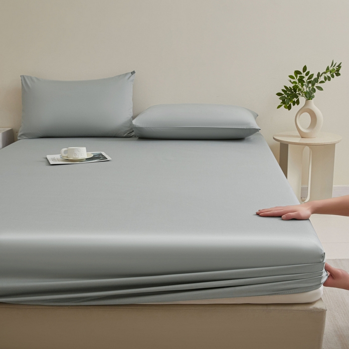 91家纺网 家纺一手货源 找家纺 优眠坊 2025新款全棉13372单床笠 大象灰