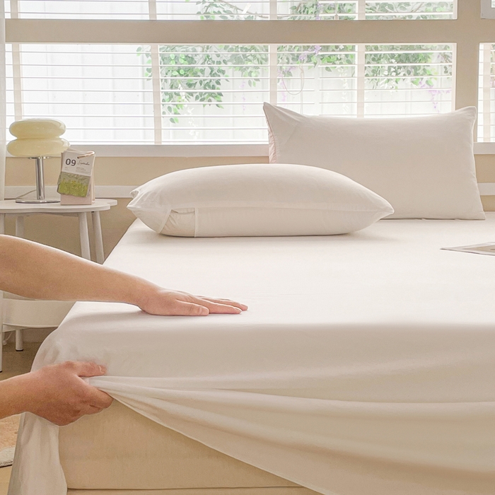 91家纺网 家纺一手货源 找家纺 牛魔王家居 2025新款糯糯棉床单枕套纯色单床单 珍珠白