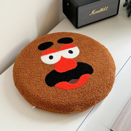 美茉家居 2025新款泰迪绒毛巾绣坐垫 土豆先生