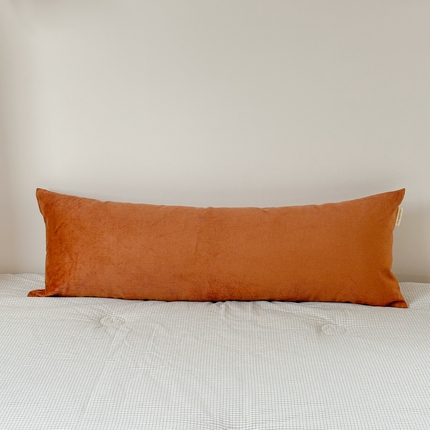 美茉家居 2025新款灯芯绒长枕 火焰橙