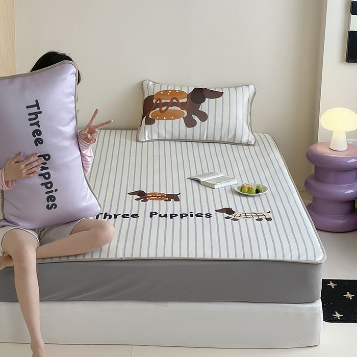 91家纺网 家纺一手货源 找家纺 （总）桃子家居 2025新款A类ins卡通数码印花1200D冰感冰丝凉席系列