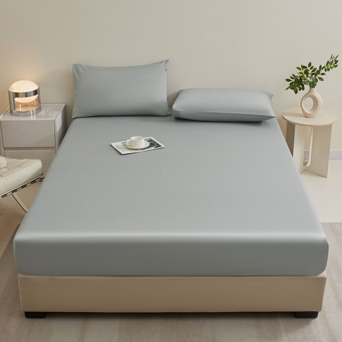 91家纺网 家纺一手货源 找家纺 优眠坊 2025新款全棉13372单床笠 大象灰