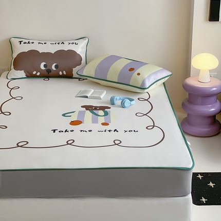 91家纺网 家纺一手货源 找家纺 （总）桃子家居 2025新款A类ins卡通数码印花1200D冰感冰丝凉席系列