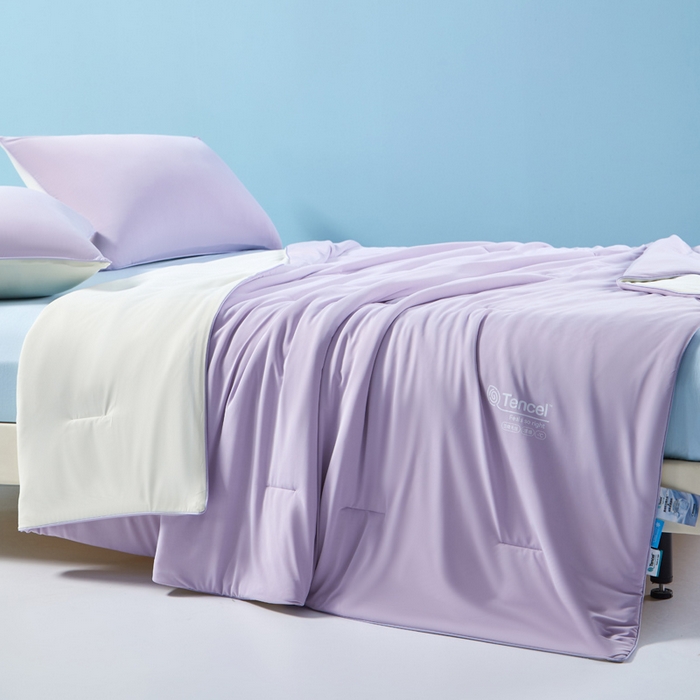 91家纺网 家纺一手货源 找家纺 玛德琳 2025新款兰精天丝凉感夏凉被空调被 木瑾紫