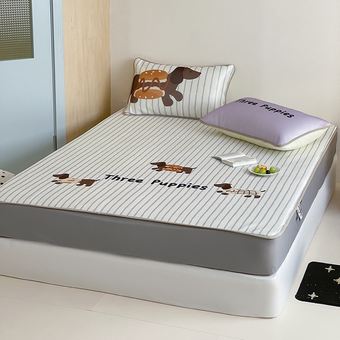 91家纺网 家纺一手货源 找家纺 （总）桃子家居 2025新款A类ins卡通数码印花1200D冰感冰丝凉席系列