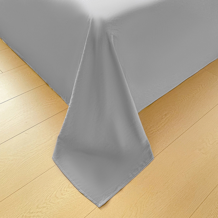 91家纺网 家纺一手货源 找家纺 牛魔王家居 2025新款糯糯棉床单枕套纯色单床单 灰