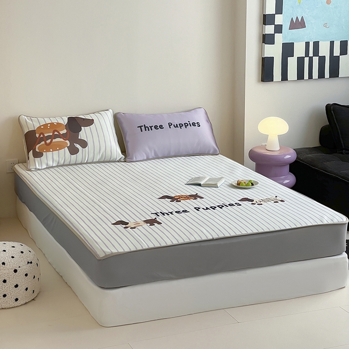 91家纺网 家纺一手货源 找家纺 （总）桃子家居 2025新款A类ins卡通数码印花1200D冰感冰丝凉席系列