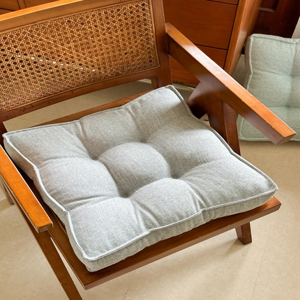 美茉家居 2025新款棉麻面包坐垫 浅灰