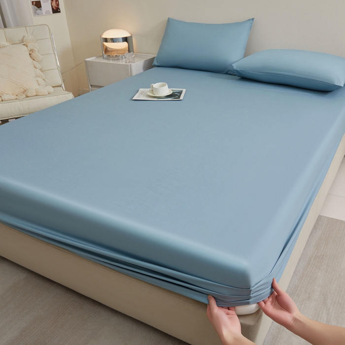 91家纺网 家纺一手货源 找家纺 优眠坊 2025新款全棉13372单床笠 波斯蓝