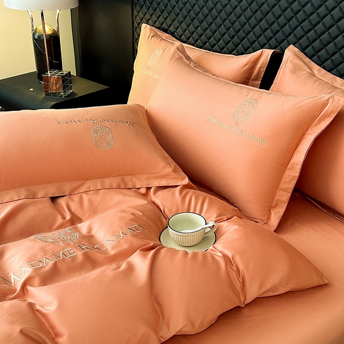 91家纺网 家纺一手货源 找家纺 （总）梦莱斯2025新款长绒棉刺绣轻奢系列四件套