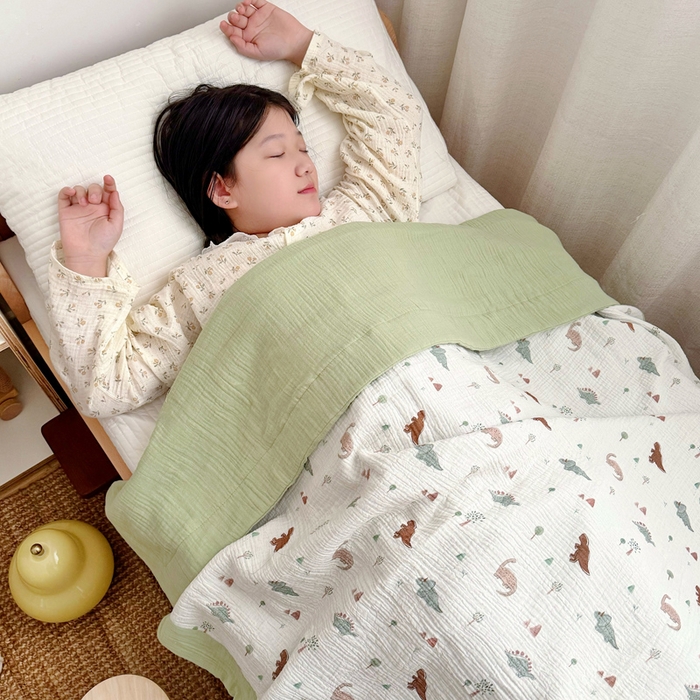 91家纺网 家纺一手货源 找家纺 BOSS 2025新款全棉纯棉皱皱纱儿童盖毯夏被  幼儿园夏被夏凉被空调被