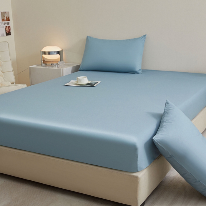 91家纺网 家纺一手货源 找家纺 优眠坊 2025新款全棉13372单床笠 波斯蓝