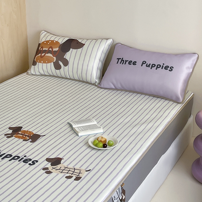 91家纺网 家纺一手货源 找家纺 （总）桃子家居 2025新款A类ins卡通数码印花1200D冰感冰丝凉席系列