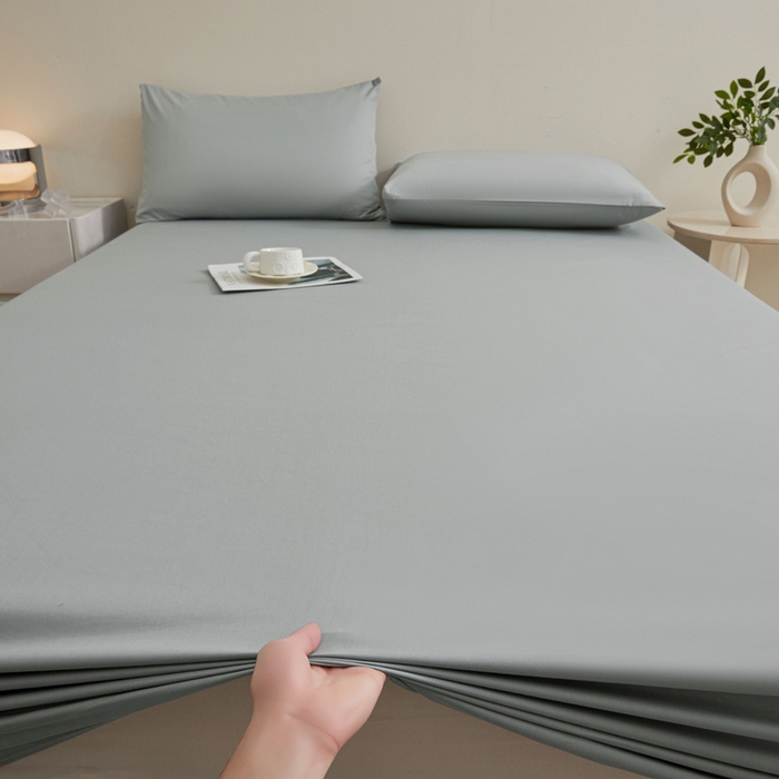 91家纺网 家纺一手货源 找家纺 优眠坊 2025新款全棉13372单床笠 大象灰