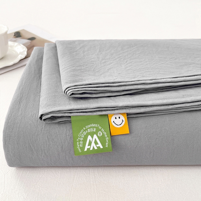 91家纺网 家纺一手货源 找家纺 牛魔王家居 2025新款糯糯棉床单枕套纯色单床单 灰