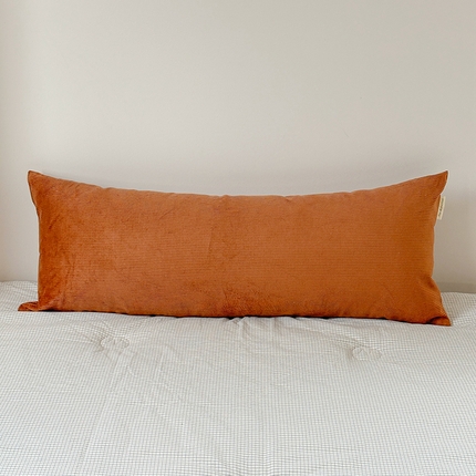 91家纺网 家纺一手货源 找家纺 美茉家居 2025新款灯芯绒长枕 火焰橙