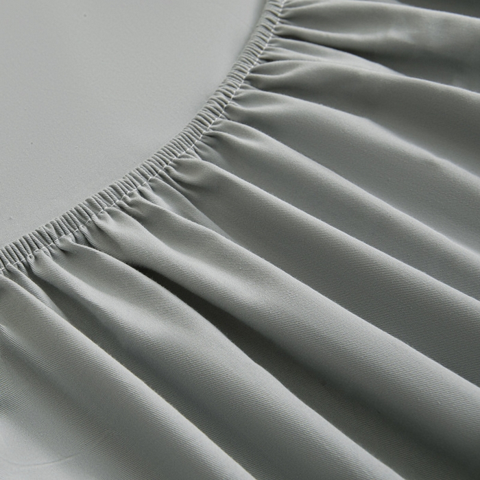 91家纺网 家纺一手货源 找家纺 优眠坊 2025新款全棉13372单床笠 大象灰