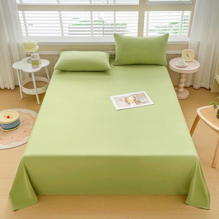 牛魔王家居 2025新款糯糯棉床单枕套纯色单床单 抹茶绿