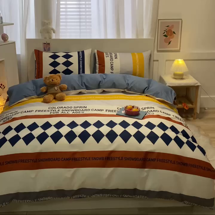 91家纺网 家纺一手货源 找家纺 吉象家纺 2025新款全棉印花四件套